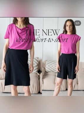 Encircled Dressy Skort-to-Short in Black size Large NWOT